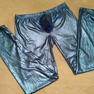 Metallic Blue Leggings